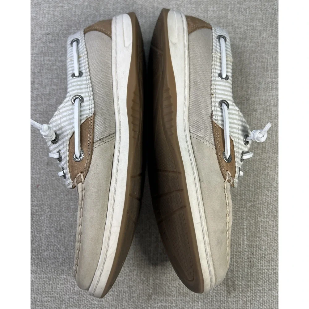 Sperry Womens  Size 7.5 Angelfish Boat Shoes Top Sider Seersucker Memory Foam